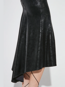 Faux Leather Midi Skirt Black