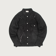 Load image into Gallery viewer, Ripped Denim Jacket Black
