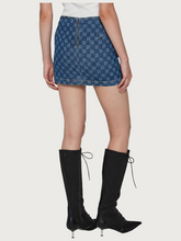 Load image into Gallery viewer, Monogram Denim Mini Skirt Blue
