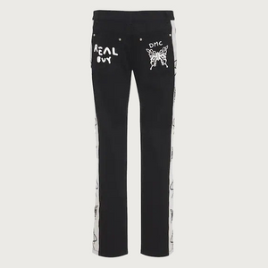 X Realbuy Side Embroidered Pants Black
