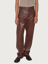 Load image into Gallery viewer, Matte Vegan Leather Trousers Brown
