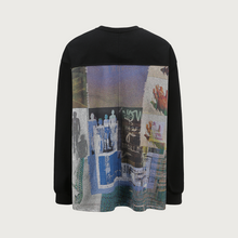 Load image into Gallery viewer, Black Printed Patchwork Sweatshirt
