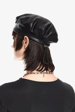 Load image into Gallery viewer, Vegan Leather Signature Beret Black
