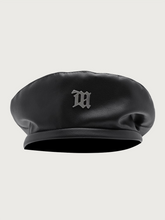 Load image into Gallery viewer, Vegan Leather Signature Beret Black
