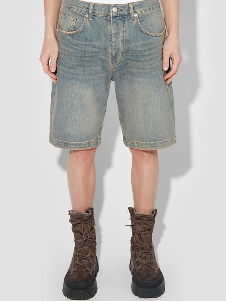 Sunset Wash Baggy Denim Shorts