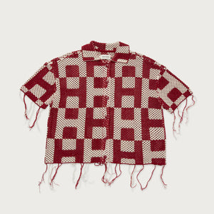 Unisec Crochet Ss Button Down Brick