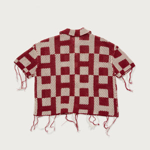 Unisec Crochet Ss Button Down Brick