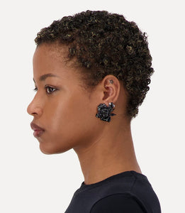 Juliet Lacquered Black Earrings