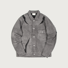 Load image into Gallery viewer, Ripped Denim Jacket Grey
