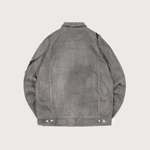 Load image into Gallery viewer, Ripped Denim Jacket Grey
