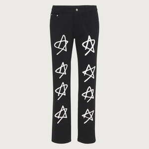 X Realbuy Star Print Pants Black
