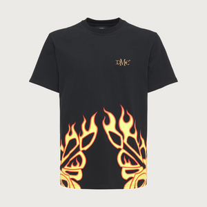 Who Fire Printed Cotton T-Shirt Yellow