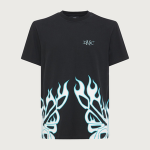 Who Fire Printed Cotton T-Shirt Blue