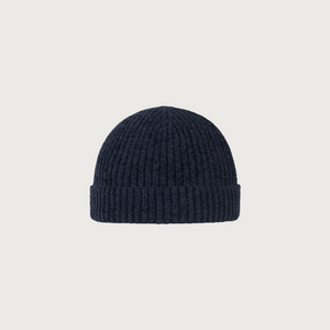 Knit Embroidery R Beanie Blue