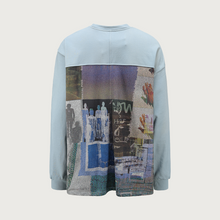 Load image into Gallery viewer, Light Blu Printed Patchwork Sweatshirt
