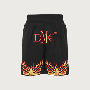 Who Fire Printed Techno Shorts Black