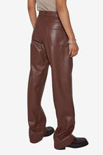 Load image into Gallery viewer, Matte Vegan Leather Trousers Brown
